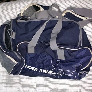Under Armour Dark Blue Duffel Bag with Gray Accents